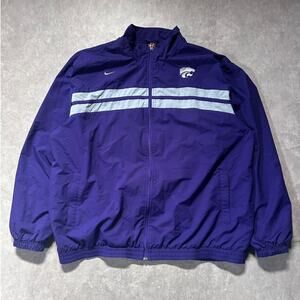 2000s Vintage Kansas State Wildcats Nike Purple Zip Up Windbreaker Size XXL